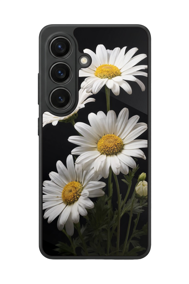 Samsung Galaxy S26 Uyumlu Papatya Tasarımlı Glossy Premium Kılıf