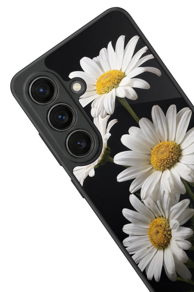 Samsung Galaxy S26 Uyumlu Papatya Tasarımlı Glossy Premium Kılıf