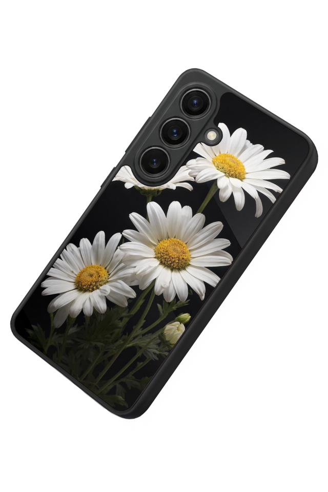 Samsung Galaxy S26 Uyumlu Papatya Tasarımlı Glossy Premium Kılıf