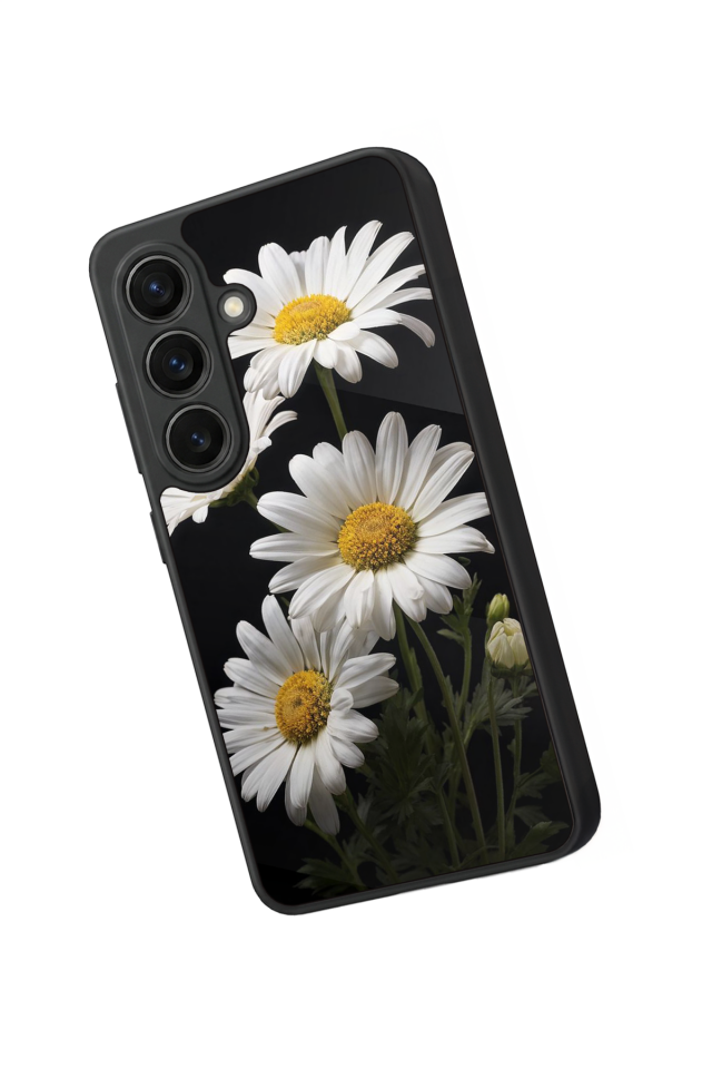 Samsung Galaxy S26 Uyumlu Papatya Tasarımlı Glossy Premium Kılıf