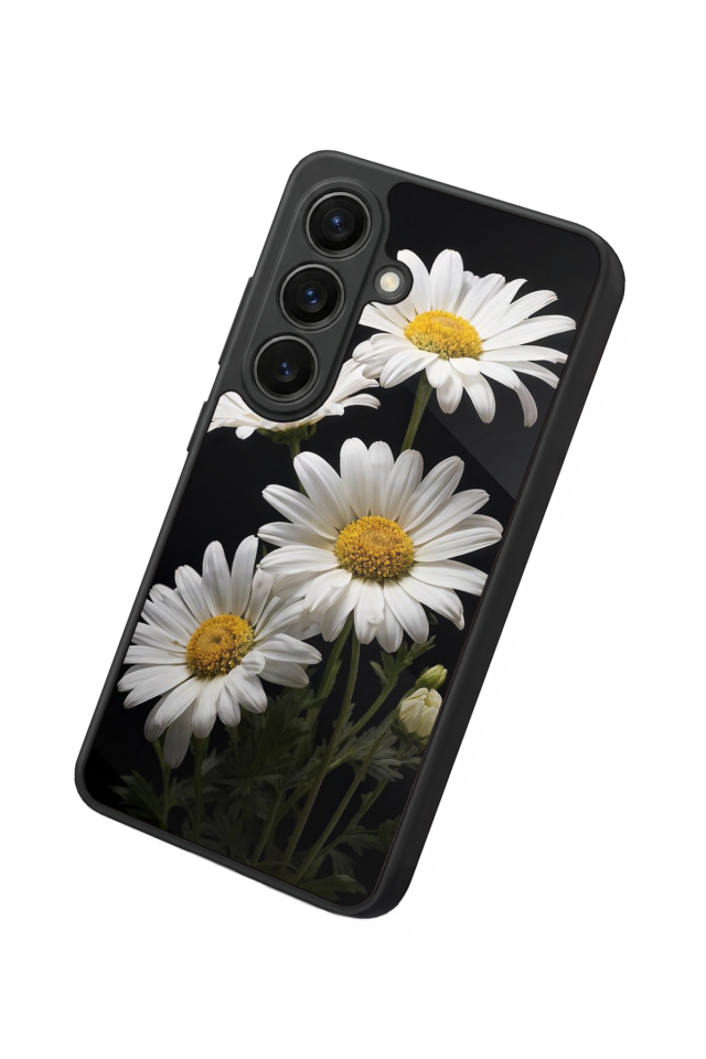 Samsung Galaxy S26 Uyumlu Papatya Tasarımlı Glossy Premium Kılıf