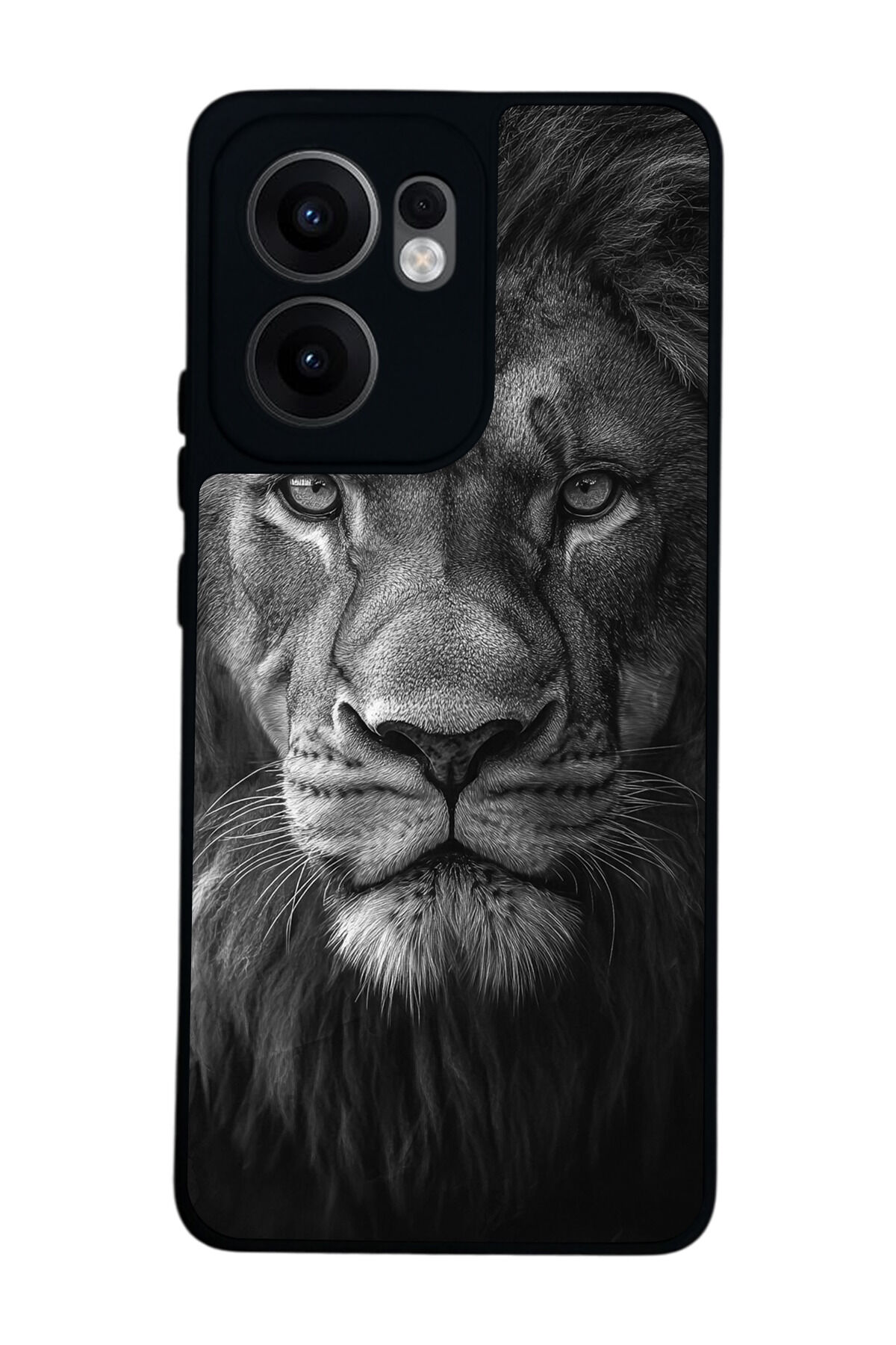 Oppo Reno 13F Uyumlu Aslan Tasarımlı Glossy Premium Kılıf