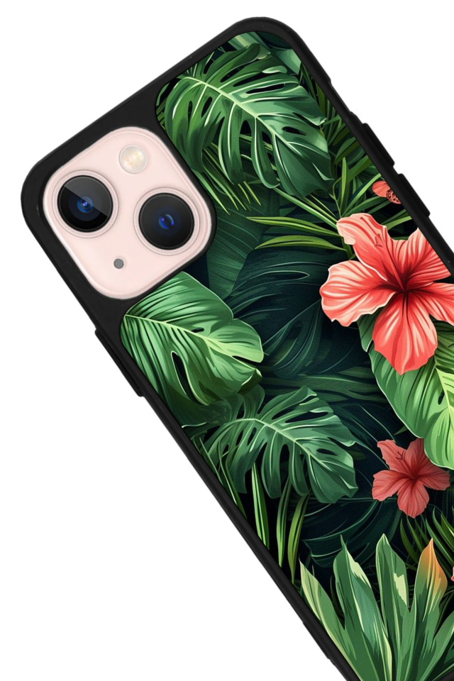 iPhone 15 Uyumlu Botanik Tasarımlı Glossy Premium Kılıf