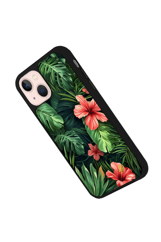 iPhone 15 Uyumlu Botanik Tasarımlı Glossy Premium Kılıf