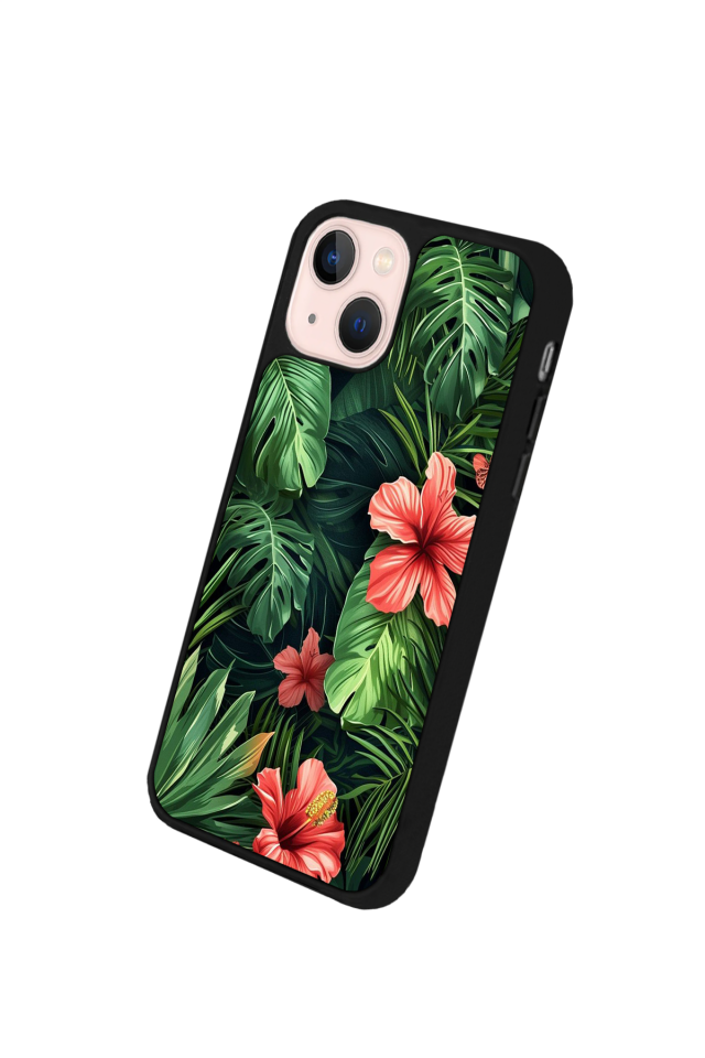 iPhone 15 Uyumlu Botanik Tasarımlı Glossy Premium Kılıf