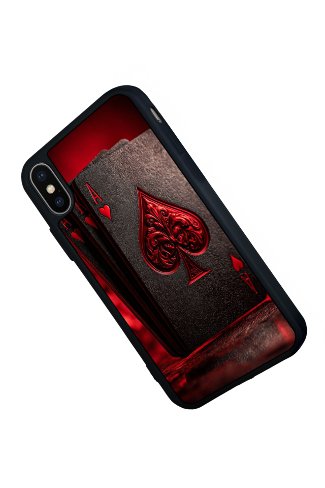 iPhone X/ XS Uyumlu Kart Tasarımlı Glossy Premium Kılıf