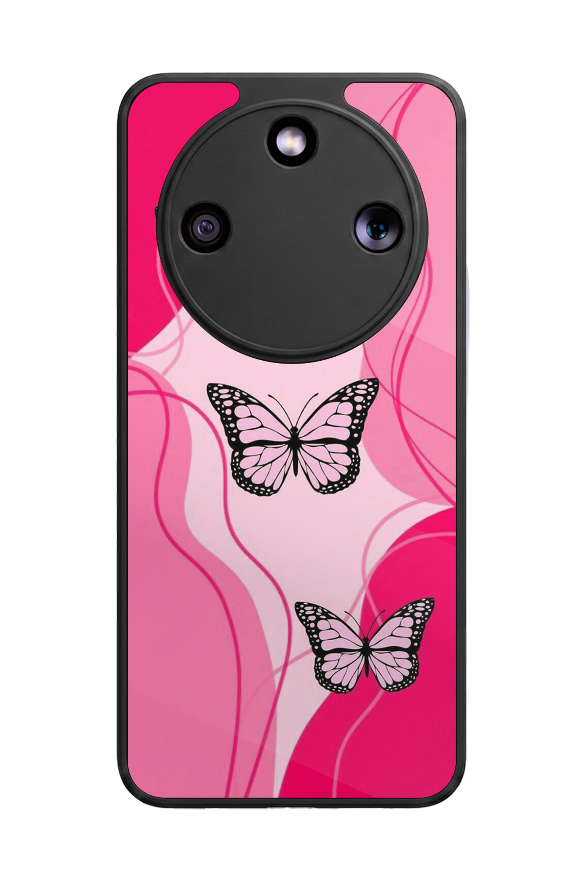 Honor Magic 8 Lite Uyumlu Kelebek Tasarımlı Glossy Premium Kılıf
