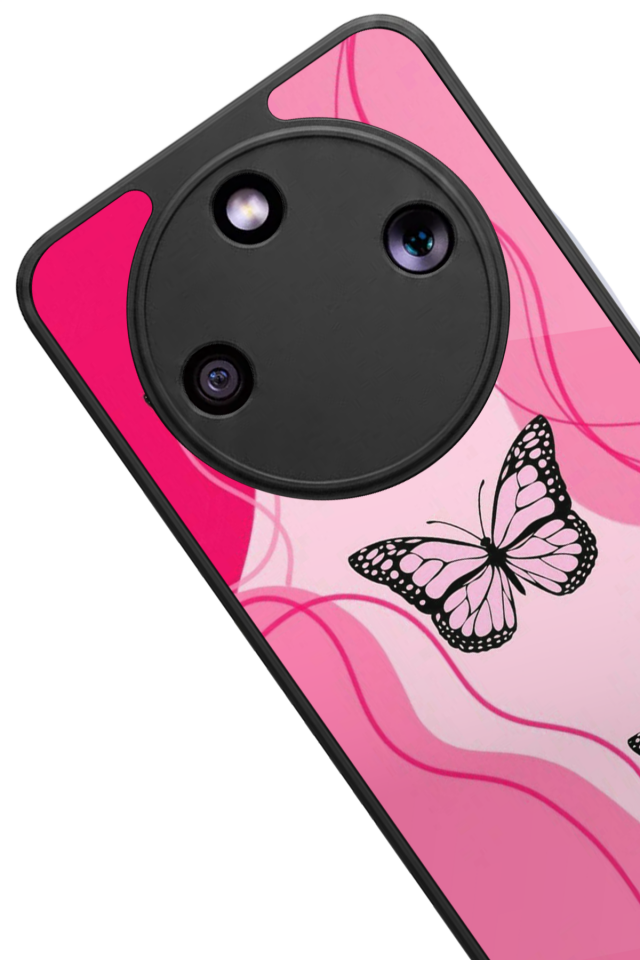 Honor Magic 8 Lite Uyumlu Kelebek Tasarımlı Glossy Premium Kılıf