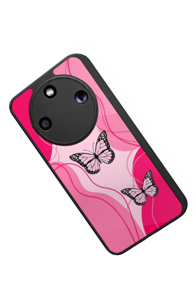Honor Magic 8 Lite Uyumlu Kelebek Tasarımlı Glossy Premium Kılıf