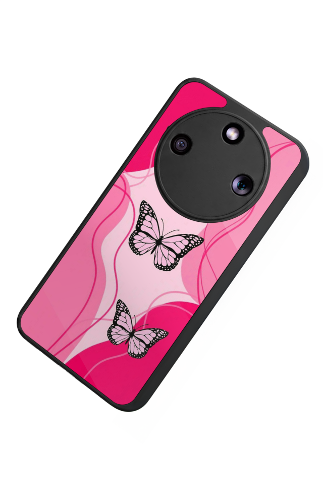 Honor Magic 8 Lite Uyumlu Kelebek Tasarımlı Glossy Premium Kılıf