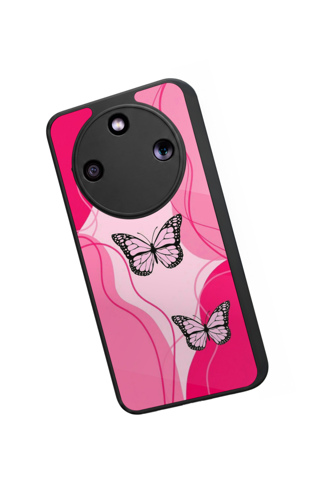 Honor Magic 8 Lite Uyumlu Kelebek Tasarımlı Glossy Premium Kılıf
