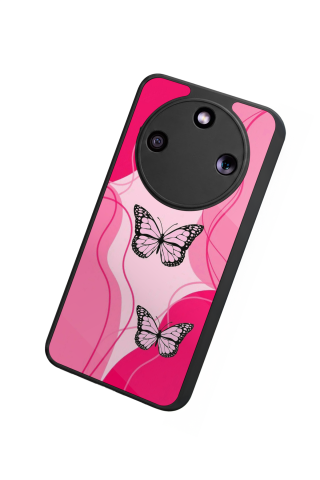 Honor Magic 8 Lite Uyumlu Kelebek Tasarımlı Glossy Premium Kılıf