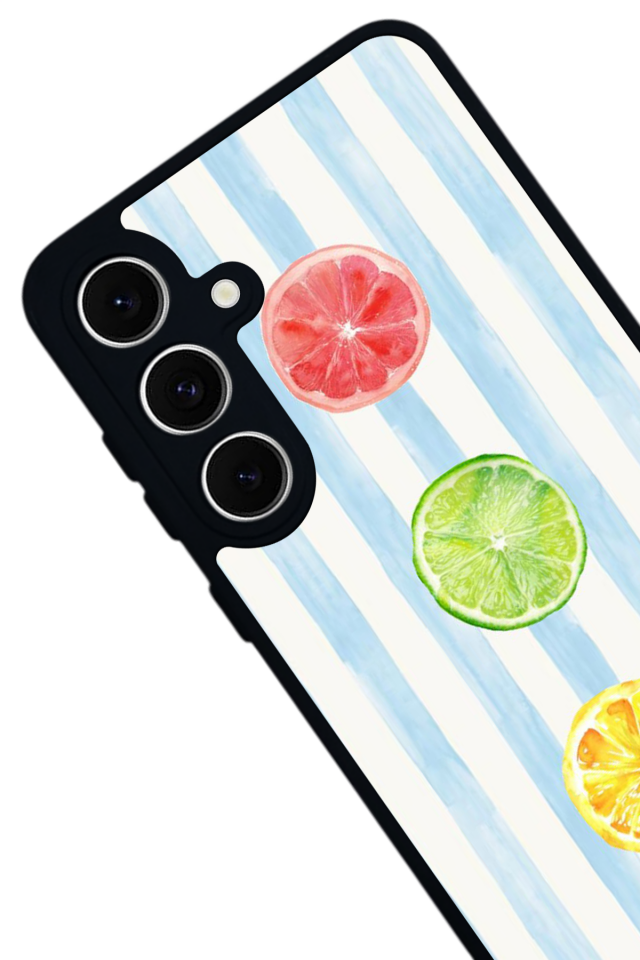 Samsung Galaxy S24 FE Uyumlu Limon Tasarımlı Glossy Premium Kılıf