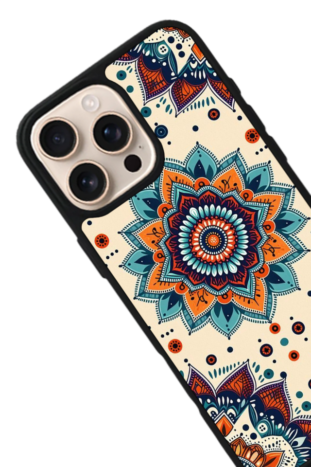 iPhone 16 Pro Max Uyumlu Mandaal Tasarımlı Glossy Premium Kılıf
