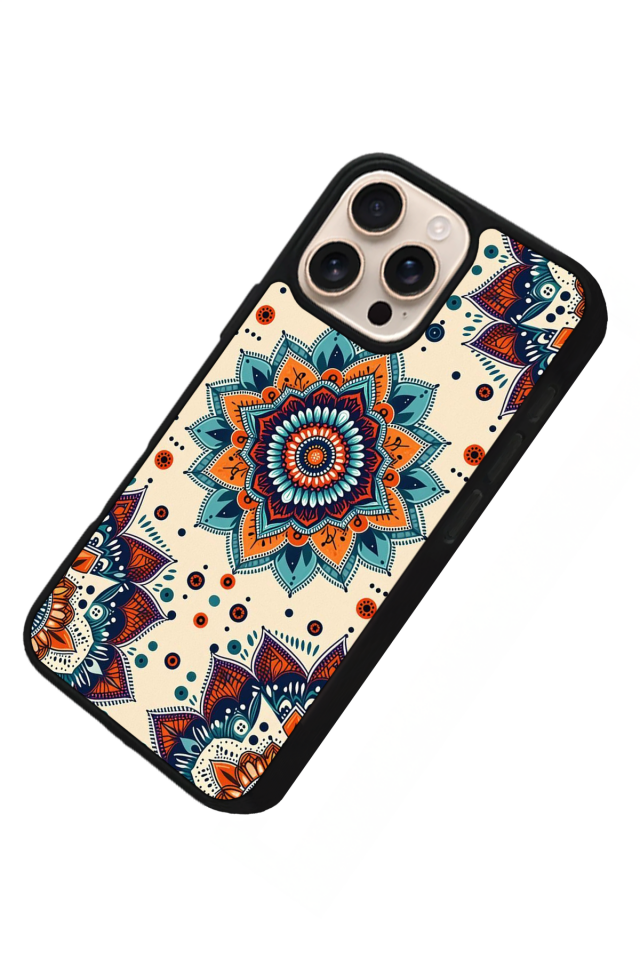 iPhone 16 Pro Max Uyumlu Mandaal Tasarımlı Glossy Premium Kılıf