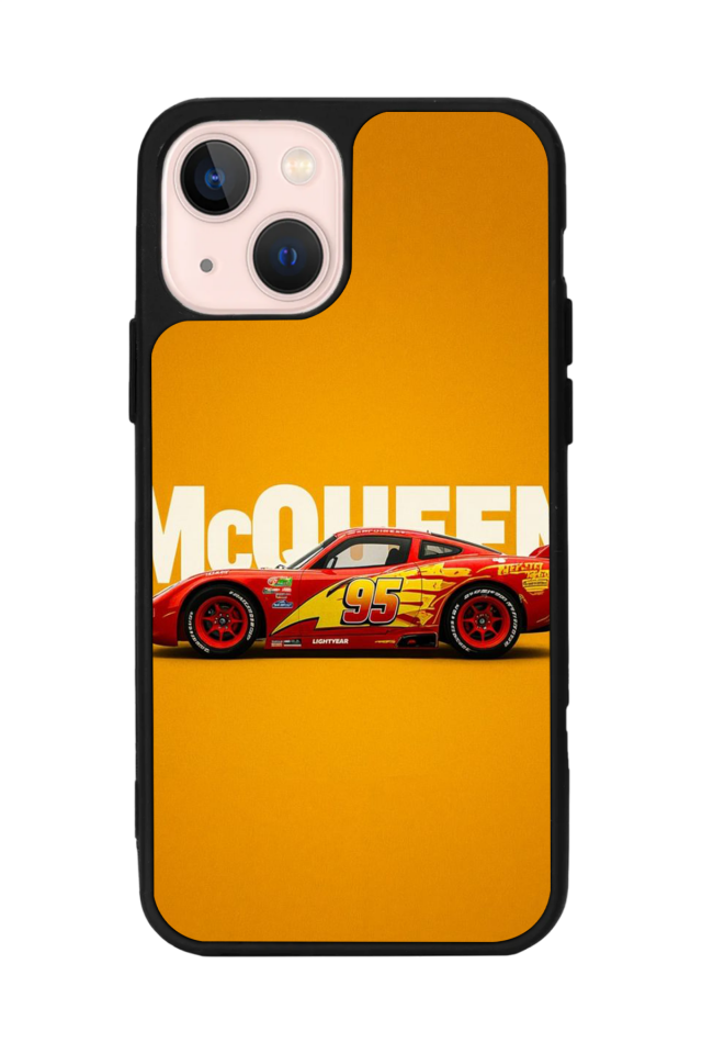 iPhone 13 Mini Uyumlu Şimsek McQueen Tasarımlı Glossy Premium Kılıf