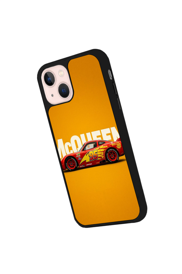 iPhone 13 Mini Uyumlu Şimsek McQueen Tasarımlı Glossy Premium Kılıf