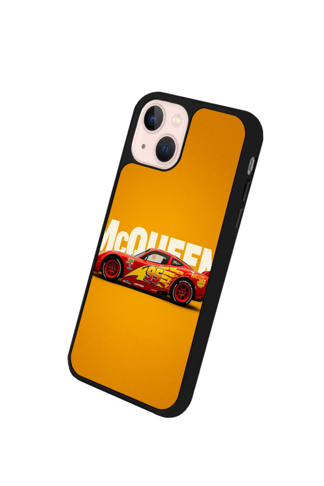 iPhone 13 Mini Uyumlu Şimsek McQueen Tasarımlı Glossy Premium Kılıf