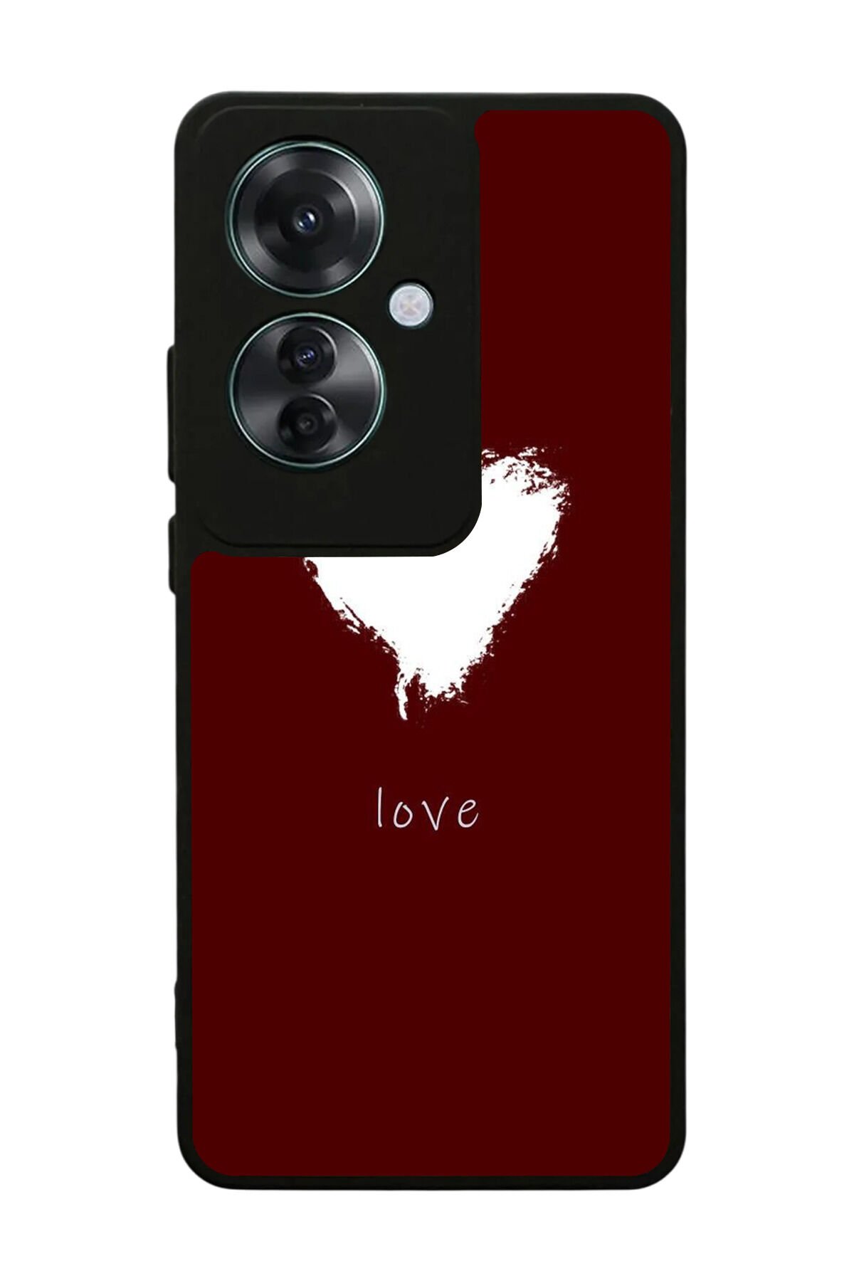 Oppo Reno 11F Uyumlu Kalp Love Tasarımlı Glossy Premium Kılıf
