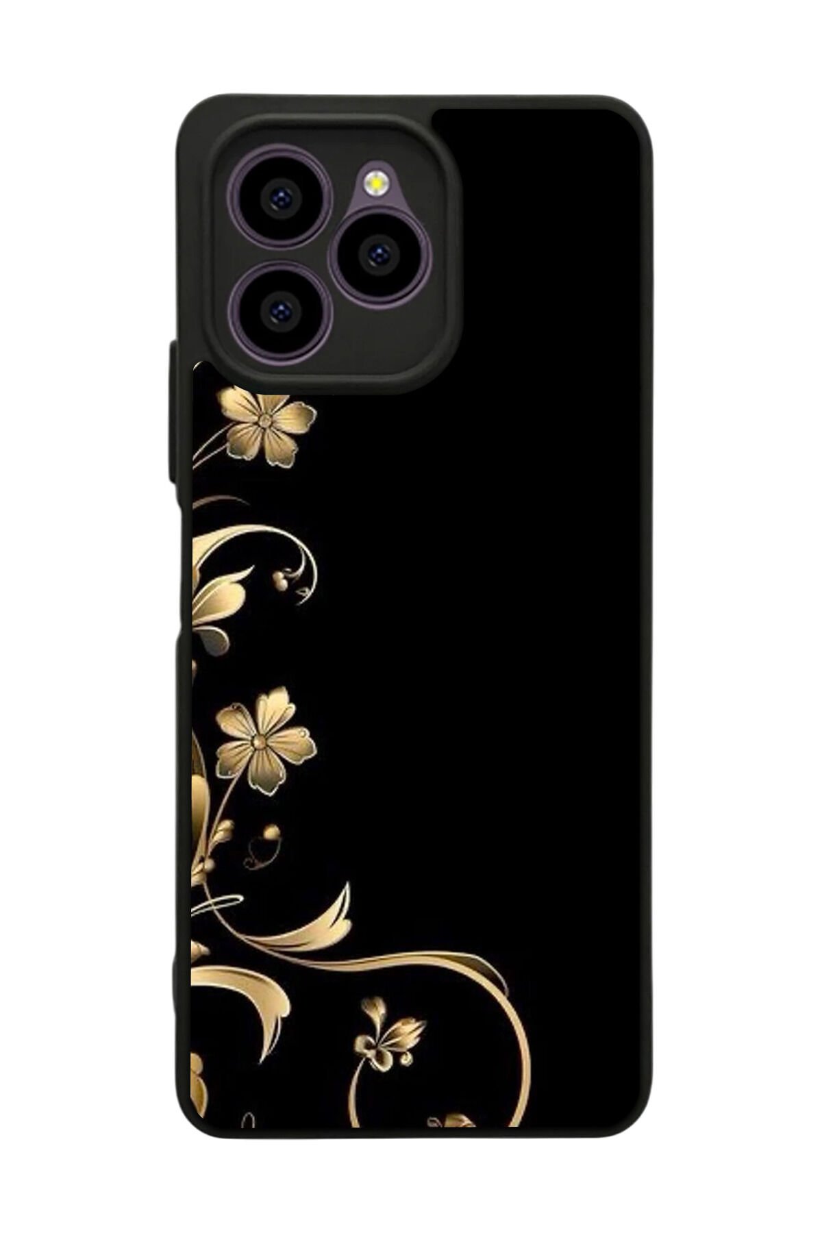 Omix X6 Uyumlu Yaldizli Cicek Tasarımlı Glossy Premium Kılıf