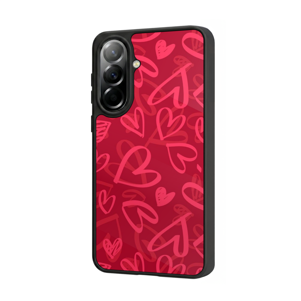 Samsung Galaxy A37 Uyumlu Kalp Love Tasarımlı Glossy Premium Kılıf