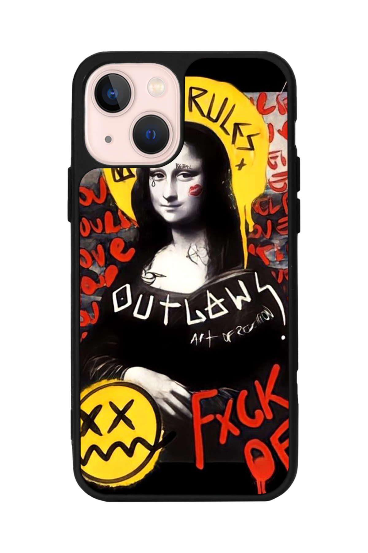 iPhone 14 Plus Uyumlu Monalisa Tasarımlı Glossy Premium Kılıf