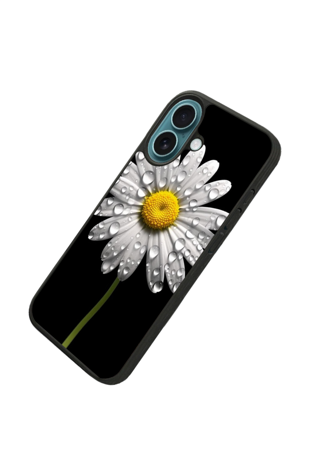 iPhone 16 Plus Uyumlu Papatya Tasarımlı Glossy Premium Kılıf