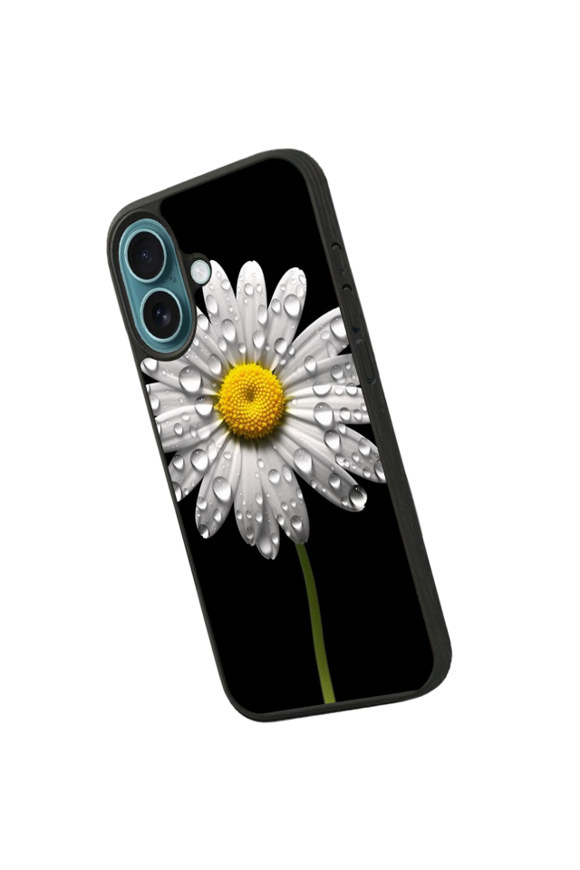 iPhone 16 Plus Uyumlu Papatya Tasarımlı Glossy Premium Kılıf