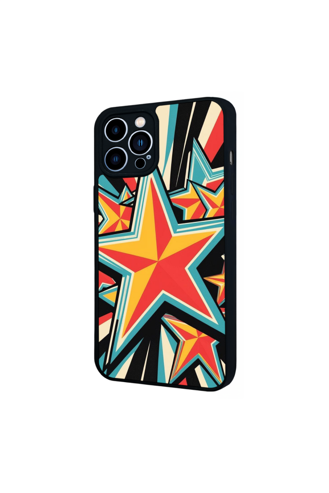 iPhone 13 Pro Max Uyumlu Retro Yildizlar Tasarımlı Glossy Premium Kılıf