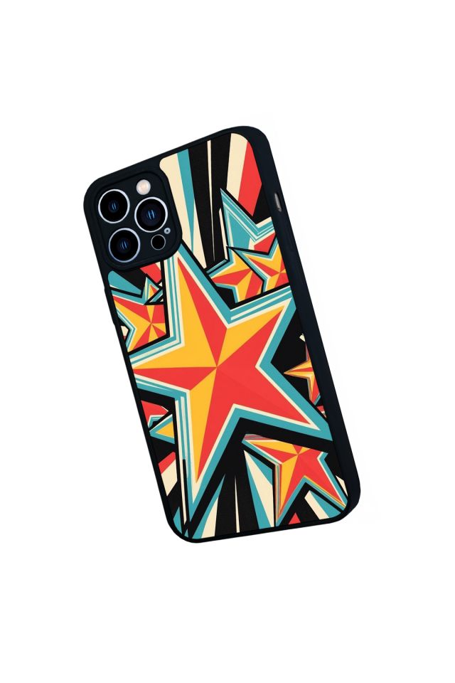 iPhone 13 Pro Max Uyumlu Retro Yildizlar Tasarımlı Glossy Premium Kılıf