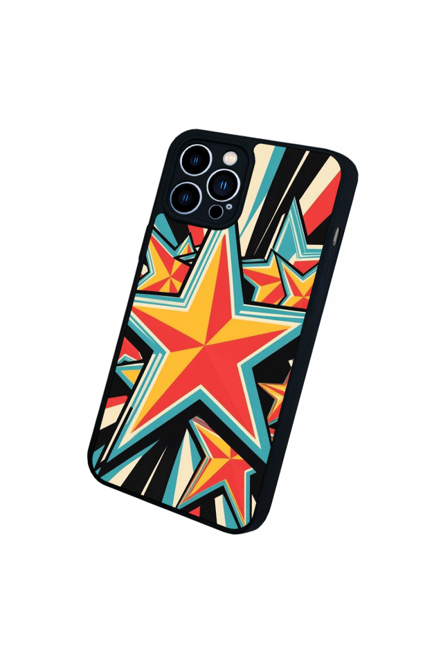 iPhone 13 Pro Max Uyumlu Retro Yildizlar Tasarımlı Glossy Premium Kılıf
