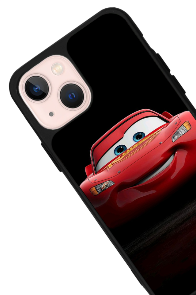 iPhone 13 Mini Uyumlu Şimsek McQueen Tasarımlı Glossy Premium Kılıf
