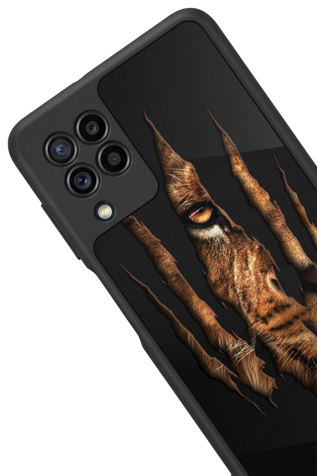 Samsung Galaxy M32 Uyumlu Aslan Tasarımlı Glossy Premium Kılıf