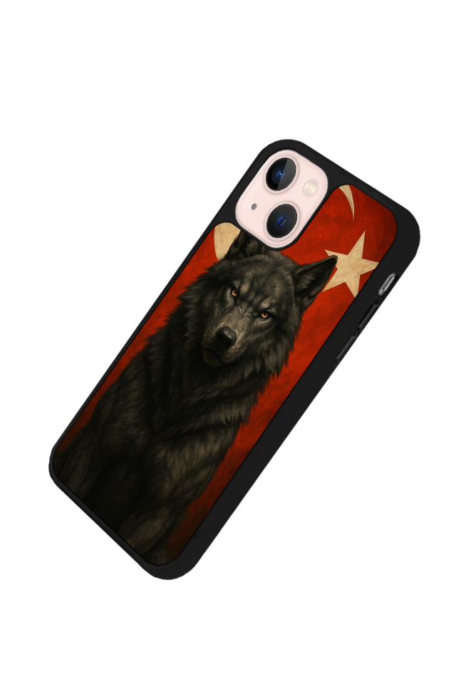 iPhone 15 Plus Uyumlu Bozkurt Tasarımlı Glossy Premium Kılıf