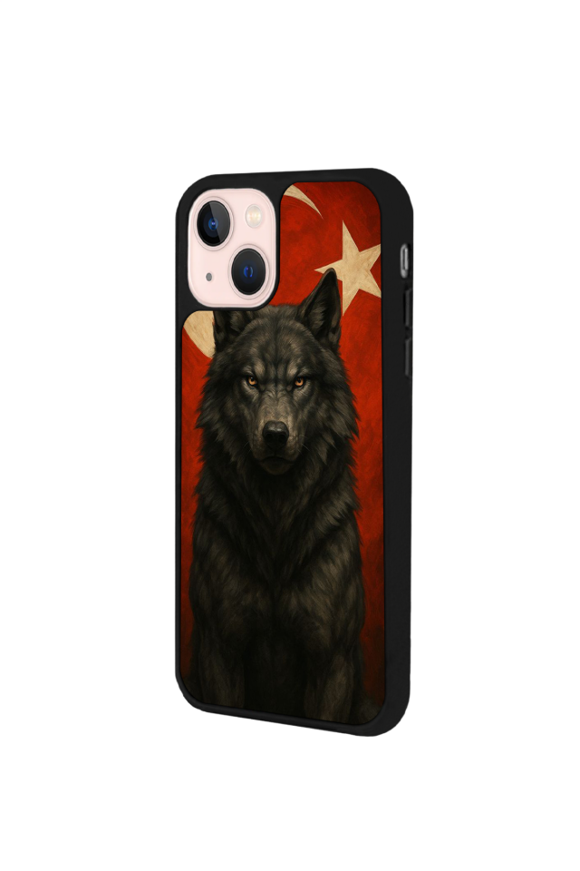 iPhone 15 Plus Uyumlu Bozkurt Tasarımlı Glossy Premium Kılıf