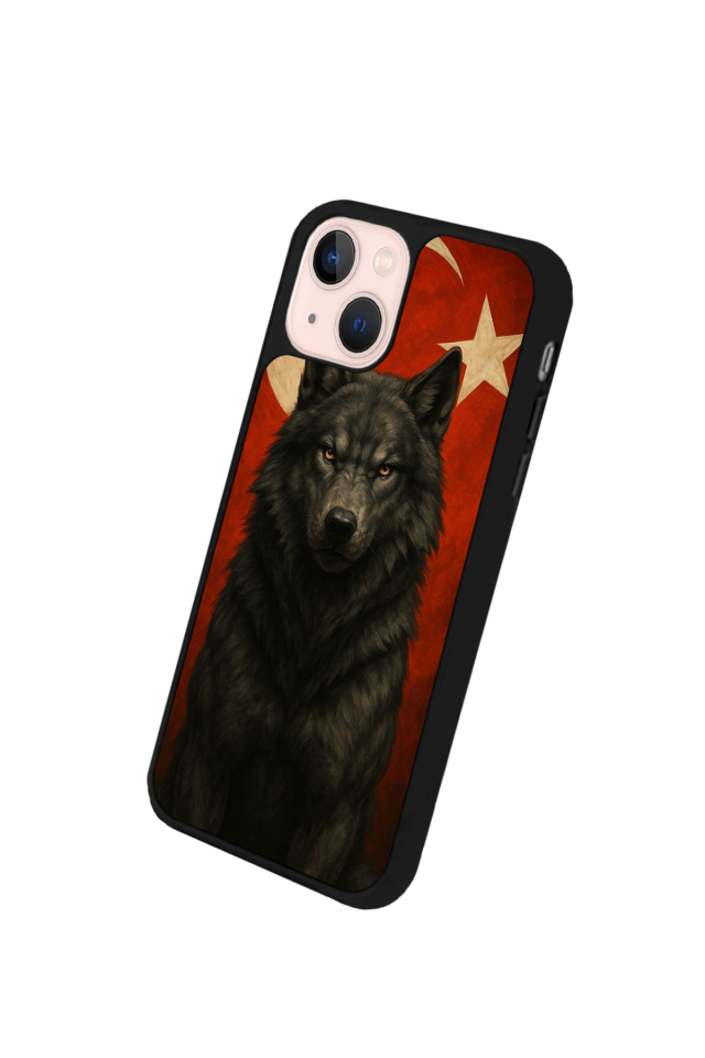 iPhone 15 Plus Uyumlu Bozkurt Tasarımlı Glossy Premium Kılıf