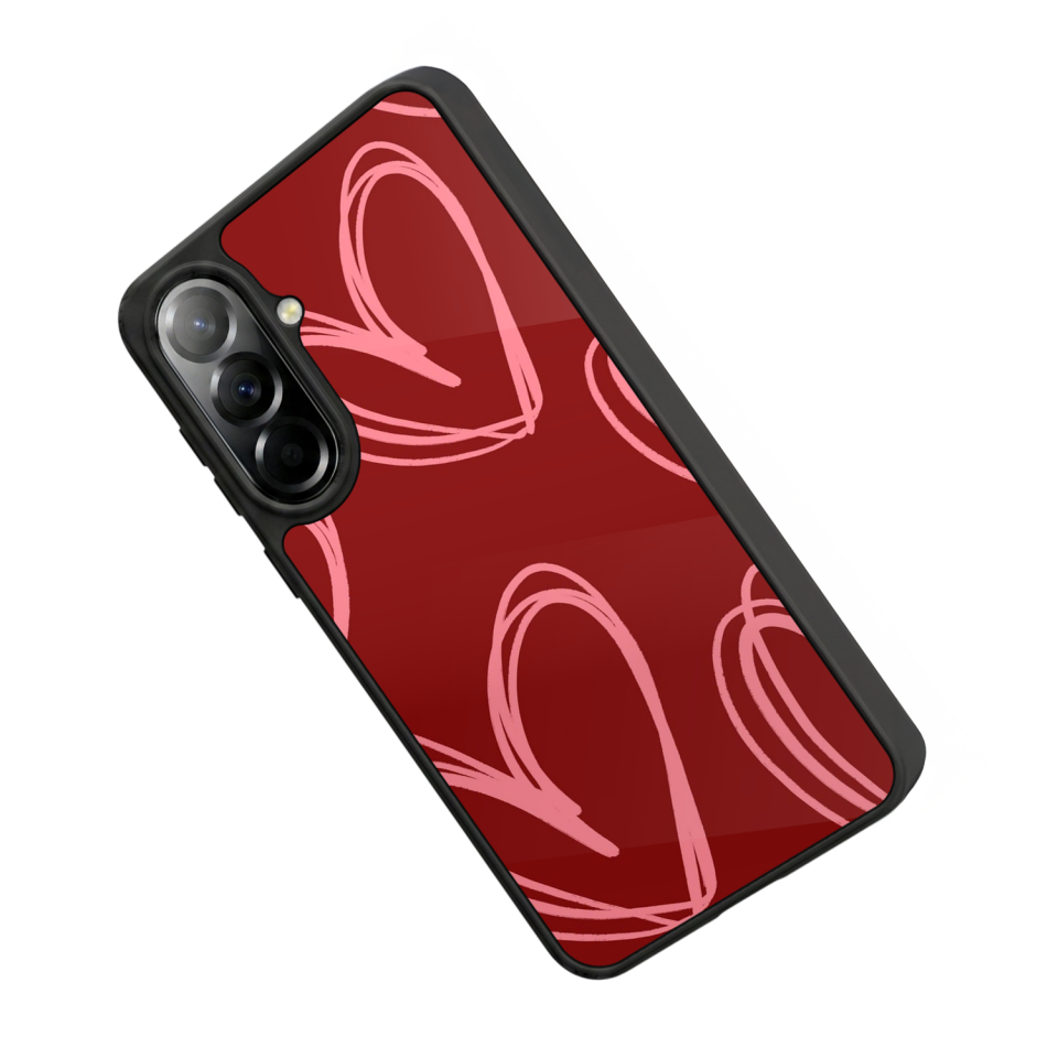 Samsung Galaxy A37 Uyumlu Kalp Love Tasarımlı Glossy Premium Kılıf
