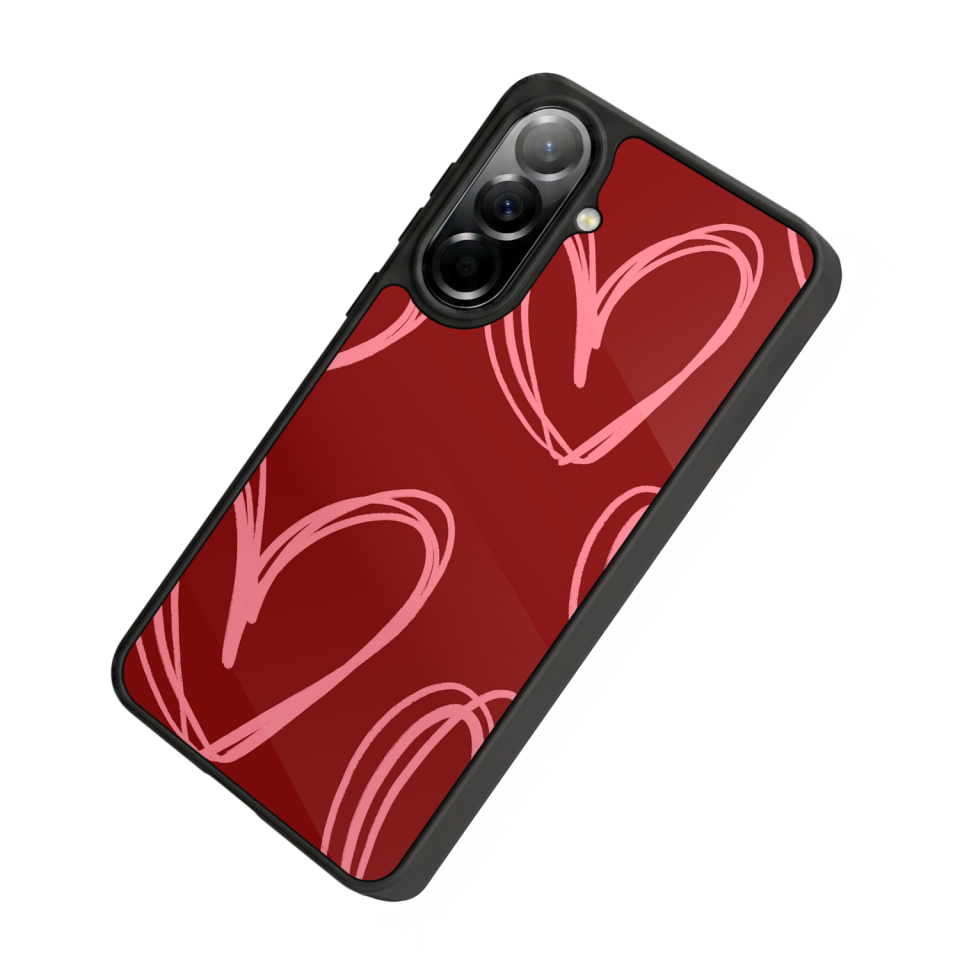 Samsung Galaxy A37 Uyumlu Kalp Love Tasarımlı Glossy Premium Kılıf
