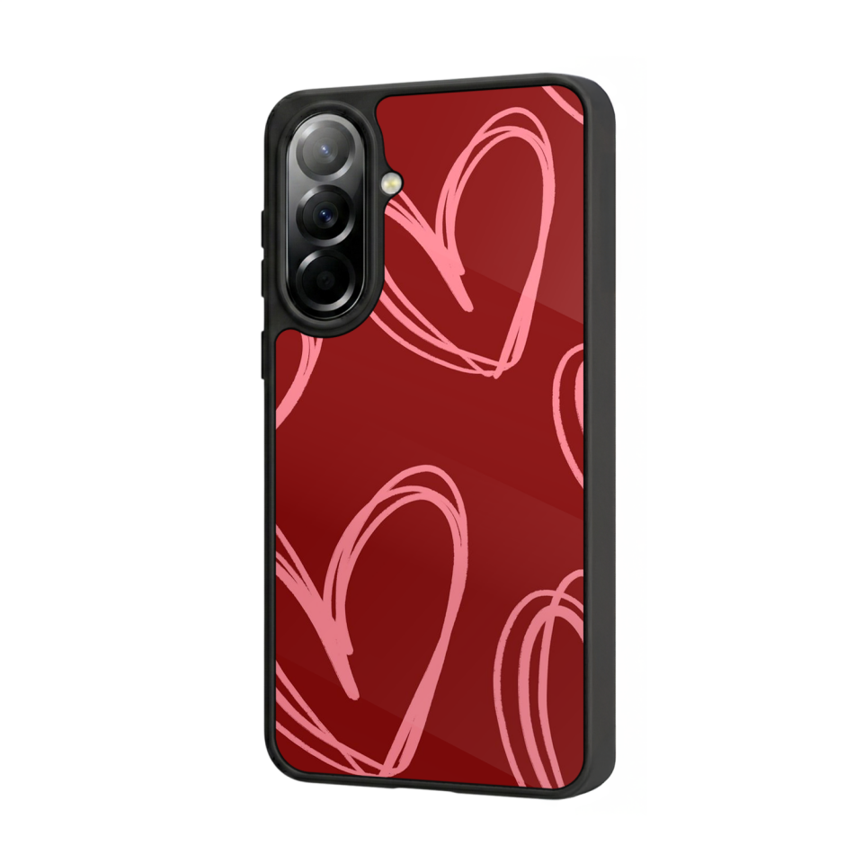 Samsung Galaxy A37 Uyumlu Kalp Love Tasarımlı Glossy Premium Kılıf