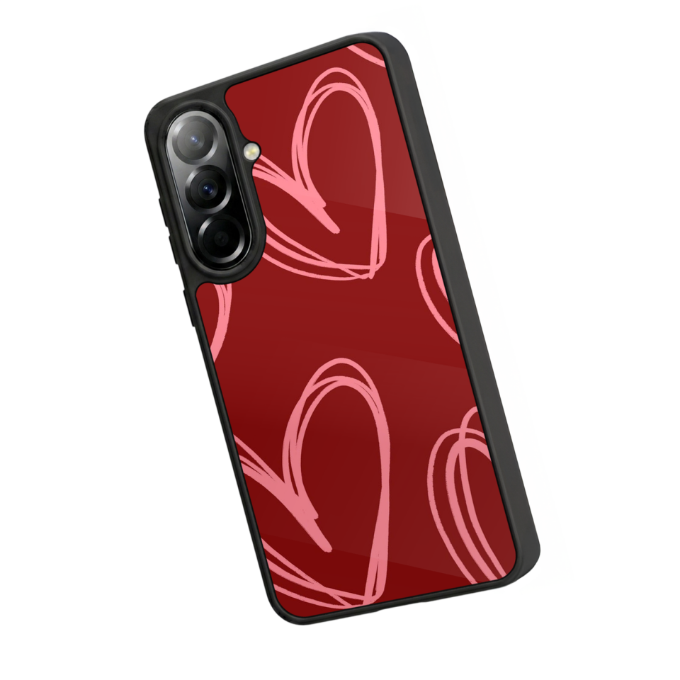 Samsung Galaxy A37 Uyumlu Kalp Love Tasarımlı Glossy Premium Kılıf