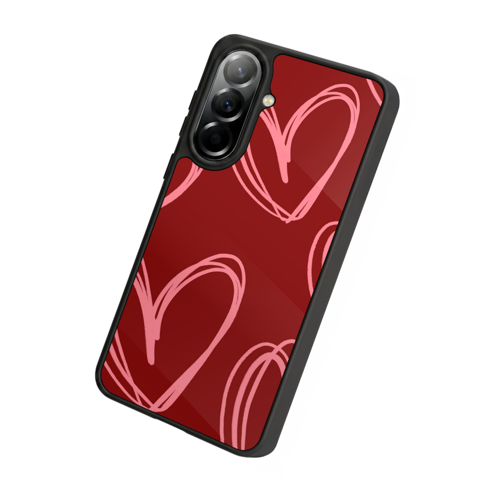 Samsung Galaxy A37 Uyumlu Kalp Love Tasarımlı Glossy Premium Kılıf