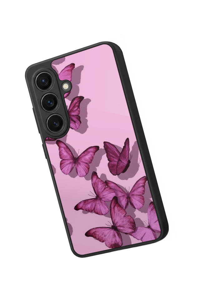 Samsung Galaxy S26 Uyumlu Kelebek Tasarımlı Glossy Premium Kılıf