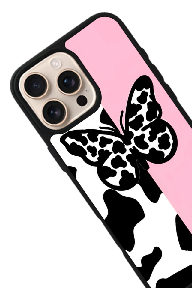 iPhone 14 Pro Max Uyumlu Kelebek Tasarımlı Glossy Premium Kılıf