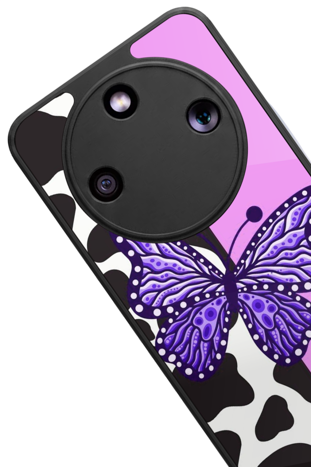 Honor Magic 8 Lite Uyumlu Kelebek Tasarımlı Glossy Premium Kılıf