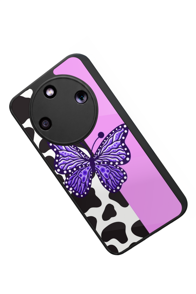 Honor Magic 8 Lite Uyumlu Kelebek Tasarımlı Glossy Premium Kılıf