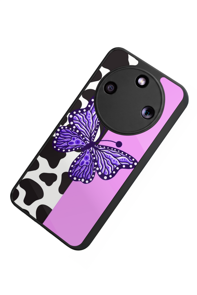 Honor Magic 8 Lite Uyumlu Kelebek Tasarımlı Glossy Premium Kılıf
