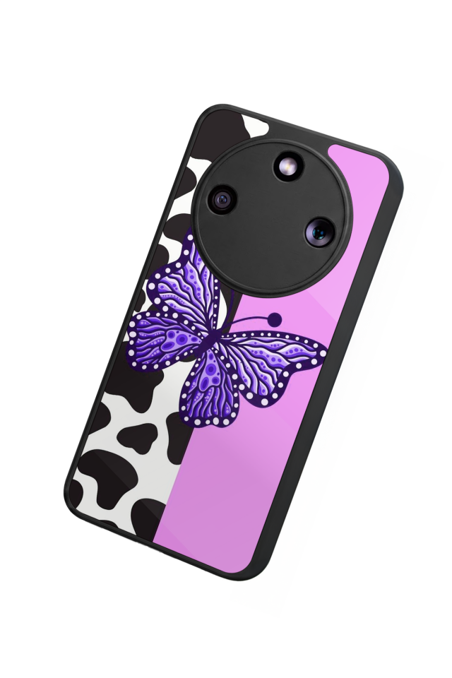 Honor Magic 8 Lite Uyumlu Kelebek Tasarımlı Glossy Premium Kılıf