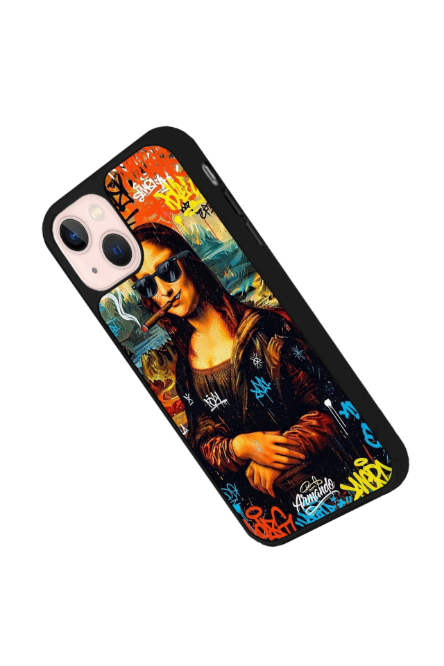 iPhone 14 Plus Uyumlu Monalisa Tasarımlı Glossy Premium Kılıf