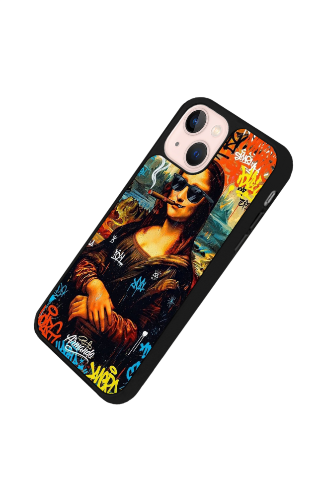 iPhone 14 Plus Uyumlu Monalisa Tasarımlı Glossy Premium Kılıf