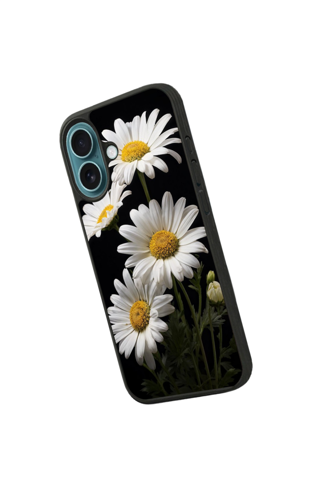 iPhone 16 Plus Uyumlu Papatya Tasarımlı Glossy Premium Kılıf